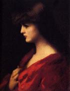 Jean-Jacques Henner Study of a Woman in Red china oil painting artist